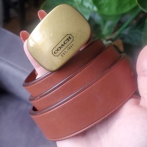 Authentic I Coach, Logo-Plaque belt, Brown, 38"